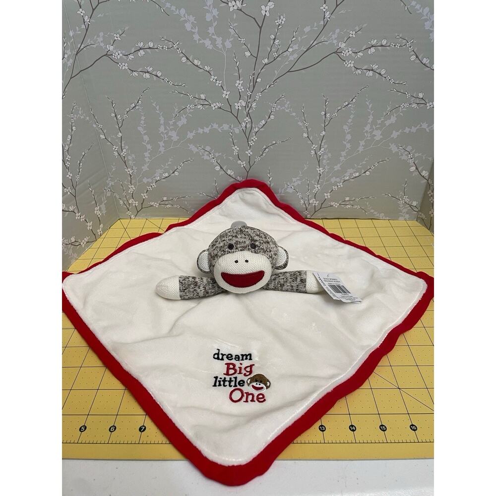 Baby Starters Sock Monkey 14” Plush Lovey Dream Big Little One Rattle Satin